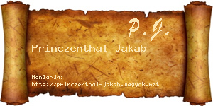 Princzenthal Jakab névjegykártya